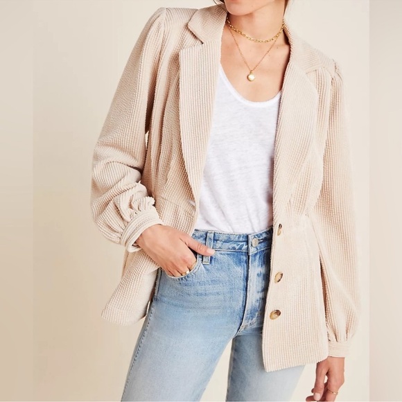 Current Air Beige Textured Blazer Size Small PTP 19” EUC - Picture 4 of 12